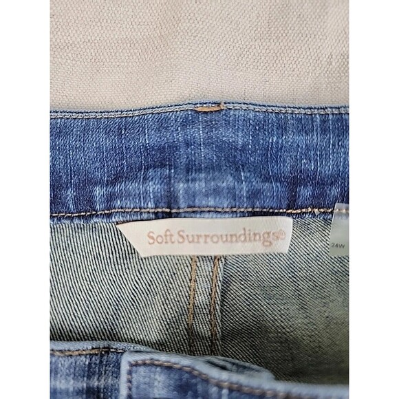 Soft Surroundinsg Jeans Womens 24 48x29 High Rise Boot Spangle Blue Stretch - Picture 11 of 16